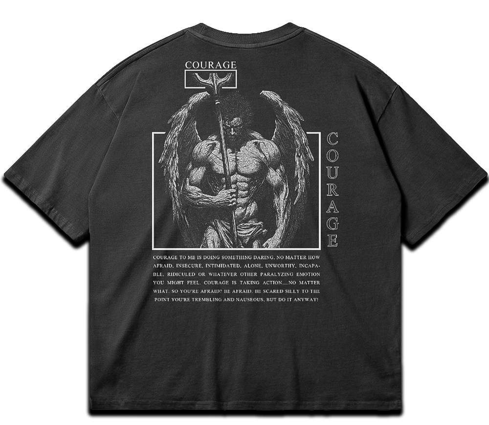 Washed gym T-shirt "Courage" – BIGGYMBRO