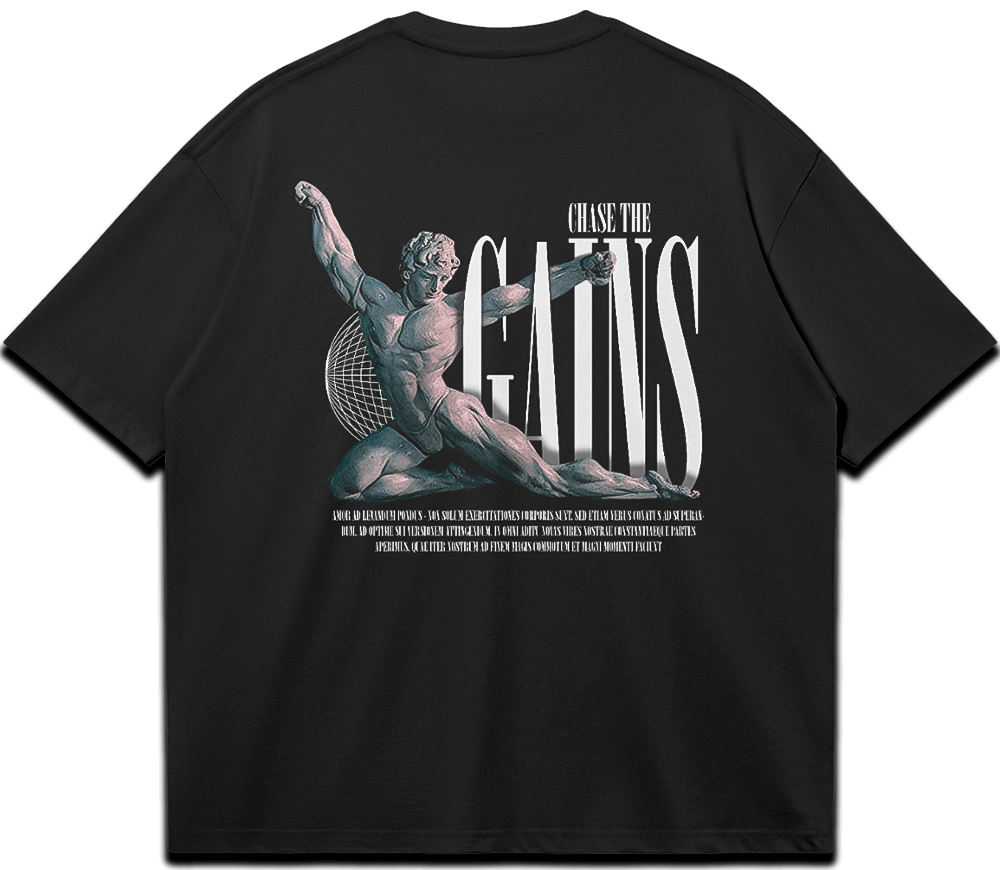 Boxy gym T-shirt "Chase The Gains" – BIGGYMBRO