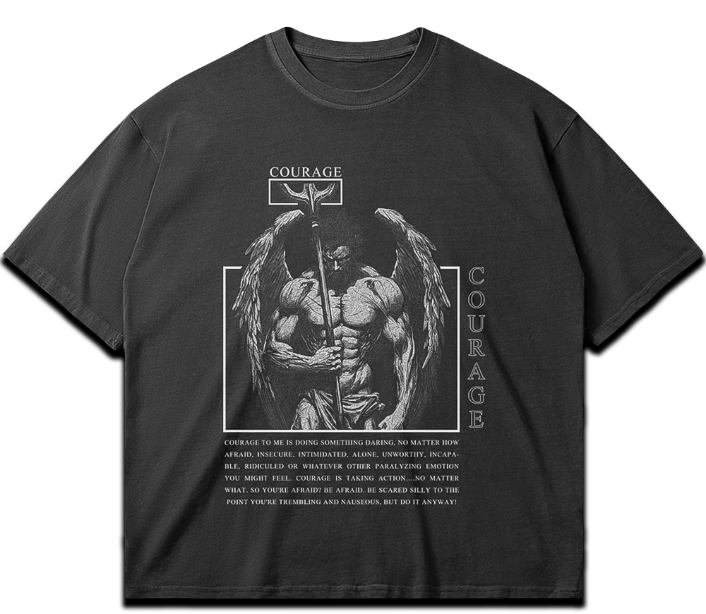 Washed gym T-shirt "Courage" – BIGGYMBRO