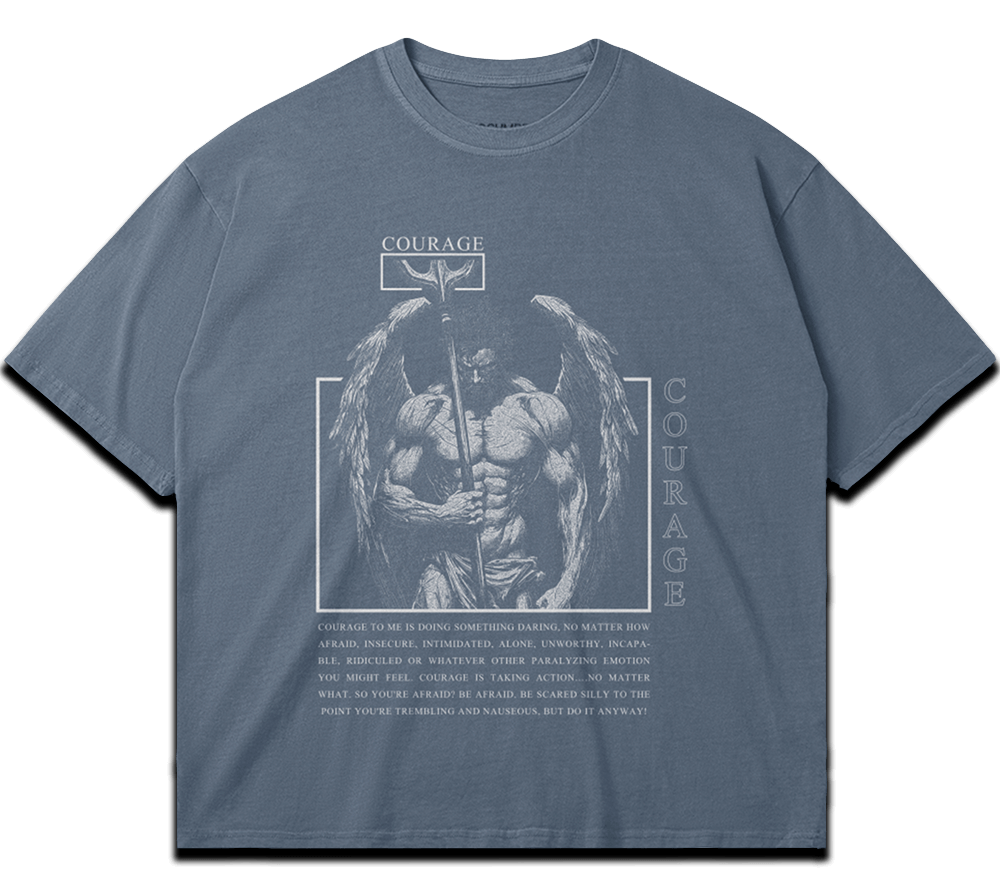 Washed gym T-shirt "Courage" – BIGGYMBRO