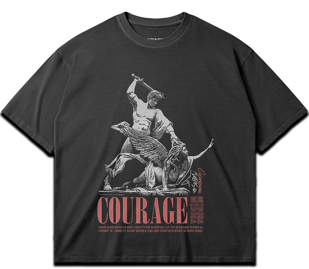Washed gym T-shirt "Courage V2" – BIGGYMBRO