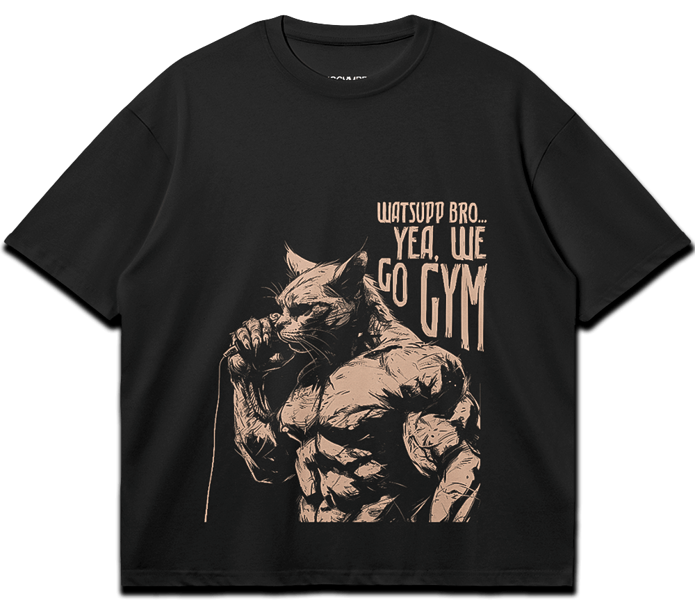 Boxy gym T-shirt "Gym Bro Cat" – BIGGYMBRO