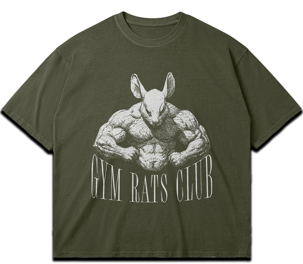 Washed gym T-shirt "Gym Rat Club" – BIGGYMBRO