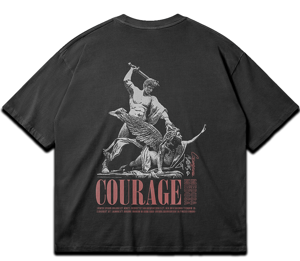 Washed gym T-shirt "Courage V2" – BIGGYMBRO